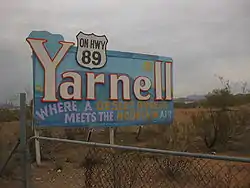 Sign at entrance to Yarnell