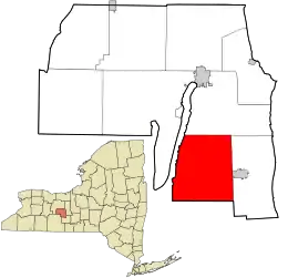 Location in Yates County and the state of New York.