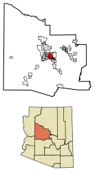 Location of Prescott Valley in Yavapai County, Arizona