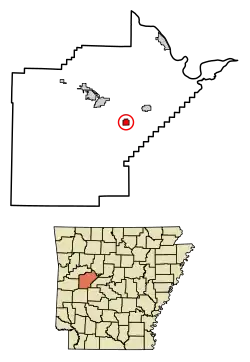 Location of Plainview in Yell County, Arkansas.
