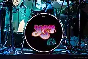The Yes bubble logo on Alan White's base drum