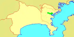 Location of Kanagawa in Kanagawa