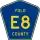 County Road E8 marker