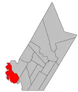 Location within York County, New Brunswick.