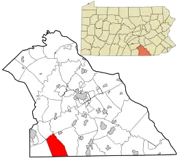 Location in York County and the state of Pennsylvania.