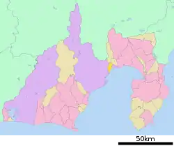 Location of Yui in Shizuoka Prefecture