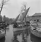 Improvised ferry in Zoutelande.