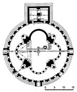 The plan of Zvartnots Cathedral, Armenia