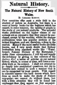 Krefft's introductory remarksin The Sydney Mail(4 March 1871a).