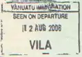Exit stamp at Port Vila