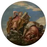 circular painting with multiple figures