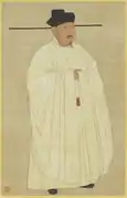 Emperor Taizong of Song wearing a very large sleeved yuanlingpao.
