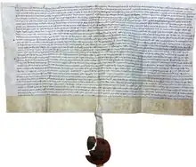 Bond of the city of Antwerp for 100 carolus guilders with annual interest of 8.33%, issued on 15 November 1558. The issue of the bond for a total amount of 400,000 carolus guilders was authorised by Emperor Charles V to finance the construction and maintenance of the fortifications of Antwerp (Spaanse omwalling) on 20 August 1555. The construction of the 5 km long rampart, which was to protect the city from attacks from the north, was commissioned by Emperor Charles V in 1542.
