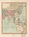 The map of Asia in 1796, which also included the continent of Australia (then known as New Holland).