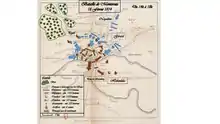Map shows the Battle of Montereau.