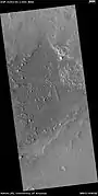 Dikes in Arabia, as seen by HiRISE, under the HiWish program.  These straight features may indicate where valuable ore deposits may be found by future colonists.  Scale bar is 500 meters.  They may be part of linear ridges, hence related to impact craters.