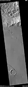 Wide view of streamlined shape and rafts of lava, as seen by HiRISE under HiWish program