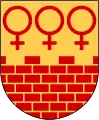 The Venus symbol, representing copper mining, in the municipal coat of arms of Falun Municipality in Sweden (1932).