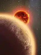 An artist's impression of the exoplanet GJ 1132 b.