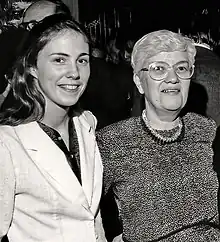 Photo of Rubin standing next to her daughter Judith Young
