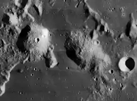 Mons Gruithuisen Gamma (left) and Delta (right), from Lunar Orbiter 4