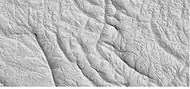 Close-up of a complex group of ridges.  The ridges may be the remains of old streams and/or linear ridge networks. Image taken by HiRISE under the HiWish program.