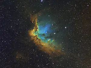 NGC 7380 in Hubble Palette (Ha/OIII/SII)