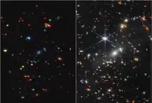 Webb's First Deep Field (Left: MIRI; Right: NIRCam)