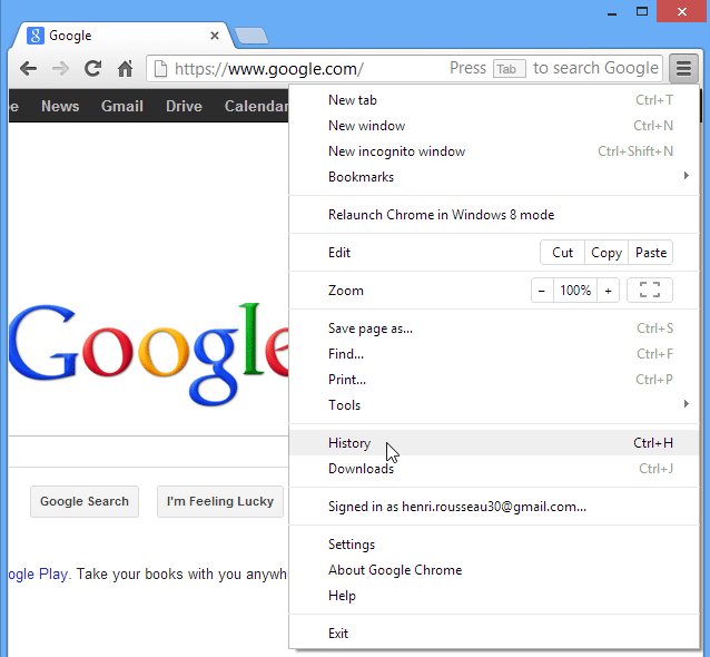 Screenshot of Google Chrome