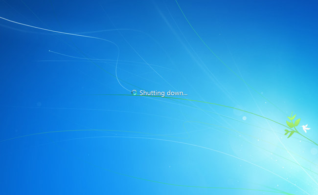 The Windows shutdown screen