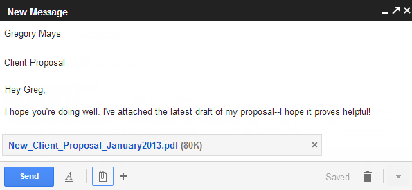 Screenshot of Gmail