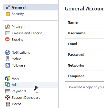 screenshot of Facebook