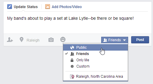 screenshot of Facebook