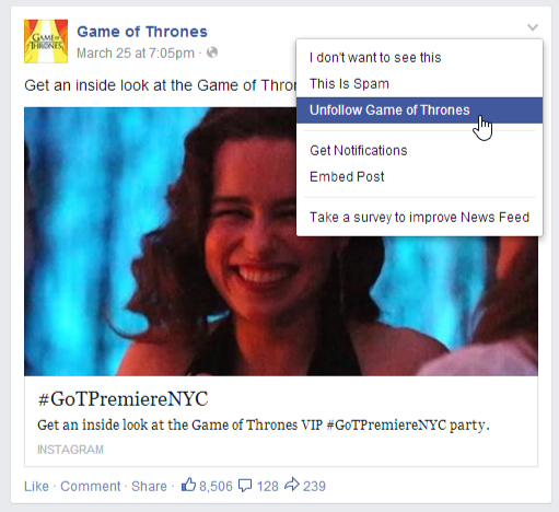 screenshot of Facebook