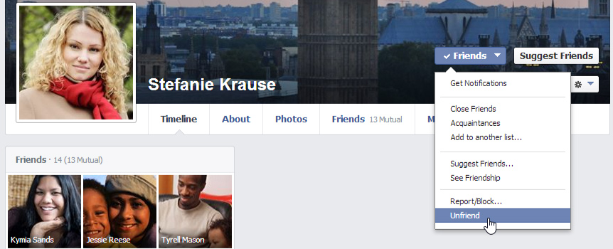 screenshot of Facebook