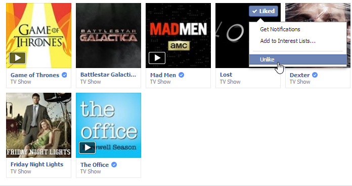 screenshot of Facebook