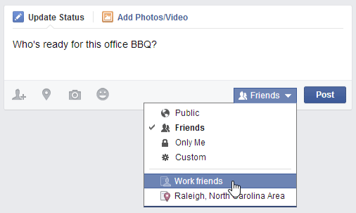 screenshot of Facebook
