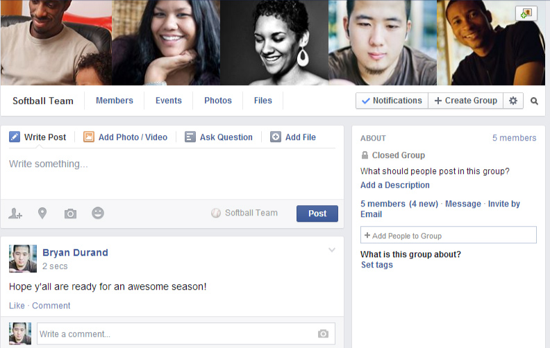 screenshot of Facebook