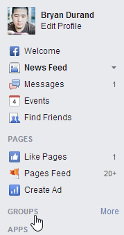 screenshot of Facebook