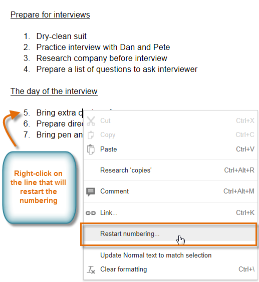 Screenshot of Google Documents