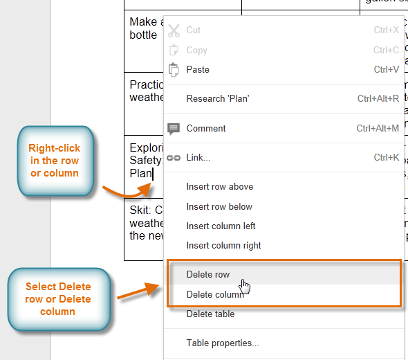 Screenshot of Google Documents