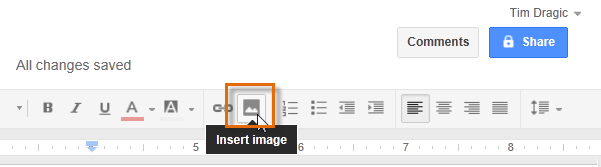 Screenshot of Google Documents