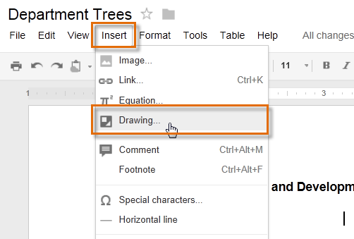 Screenshot of Google Documents