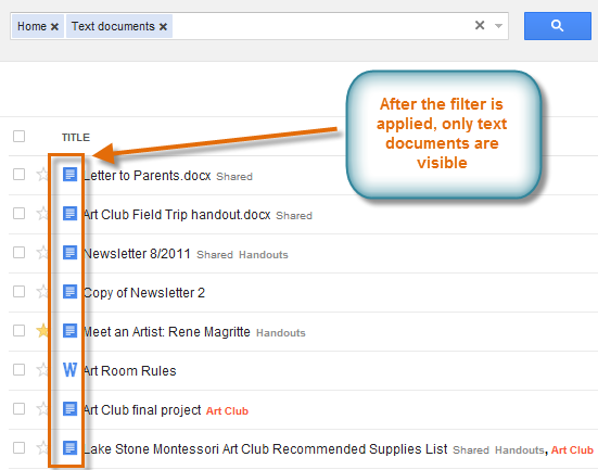 Screenshot of Google Drive