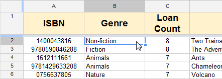 Screenshot of Google Spreadsheets
