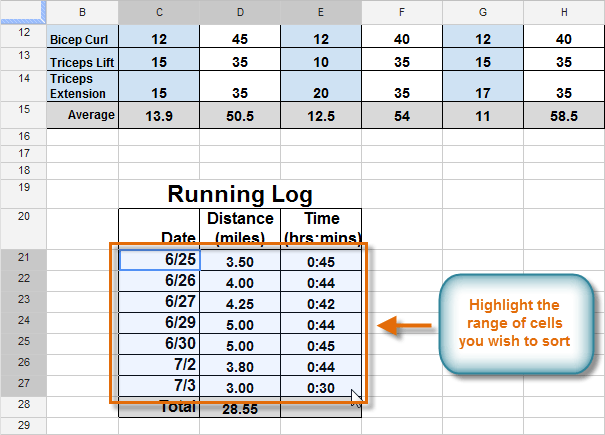 Screenshot of Google Spreadsheets