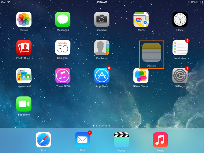 Screenshot of the iPad