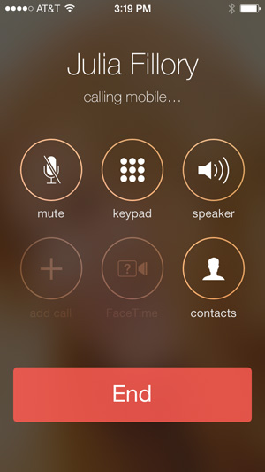 Screenshot of iPhone display