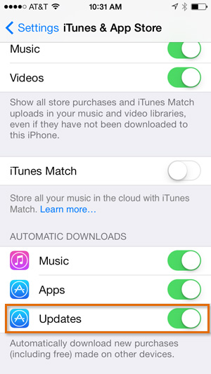 Screenshot of iPhone display