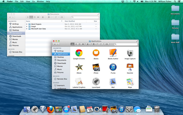 Screenshot of OS X Mavericks